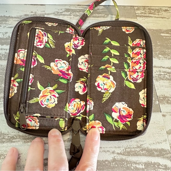 Vera Bradley wristlet wallet Brown Floral‎ - Picture 7 of 13